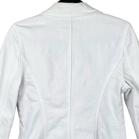MOTHER Superior ‘The Smoker’ Chalk Denim Jacket Sz S Winter White Casual Chic - Picture 7 of 12